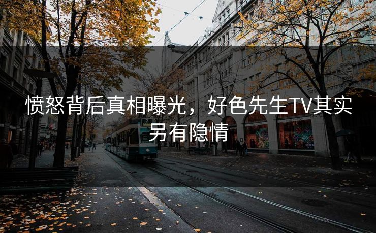 愤怒背后真相曝光，好色先生TV其实另有隐情