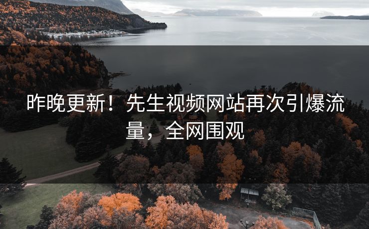 昨晚更新！先生视频网站再次引爆流量，全网围观