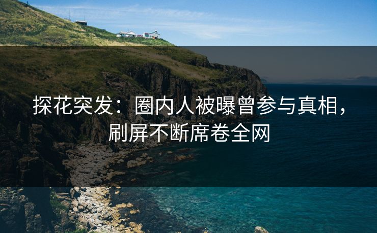 探花突发：圈内人被曝曾参与真相，刷屏不断席卷全网