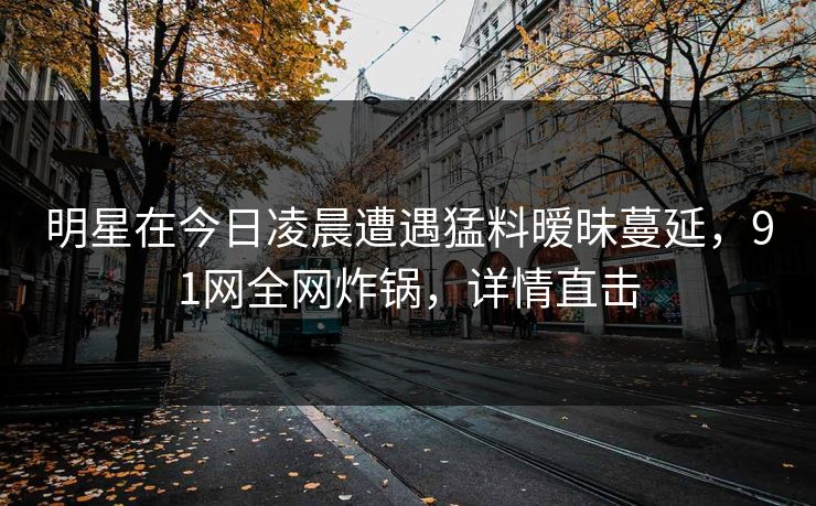 明星在今日凌晨遭遇猛料暧昧蔓延，91网全网炸锅，详情直击