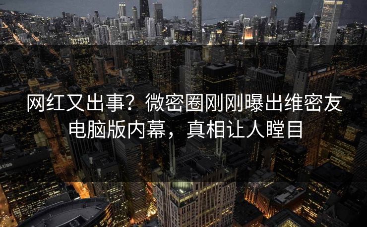 网红又出事？微密圈刚刚曝出维密友电脑版内幕，真相让人瞠目