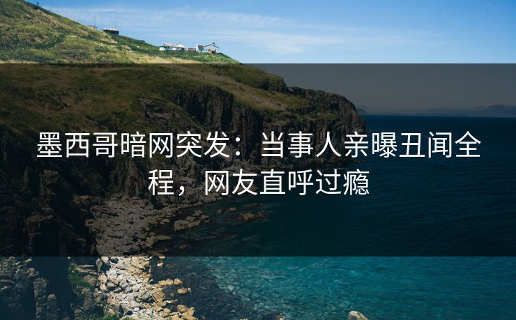 墨西哥暗网突发：当事人亲曝丑闻全程，网友直呼过瘾