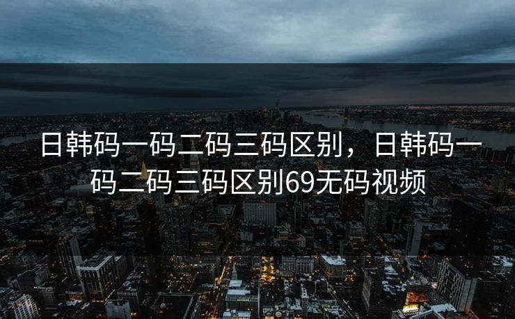日韩码一码二码三码区别，日韩码一码二码三码区别69无码视频